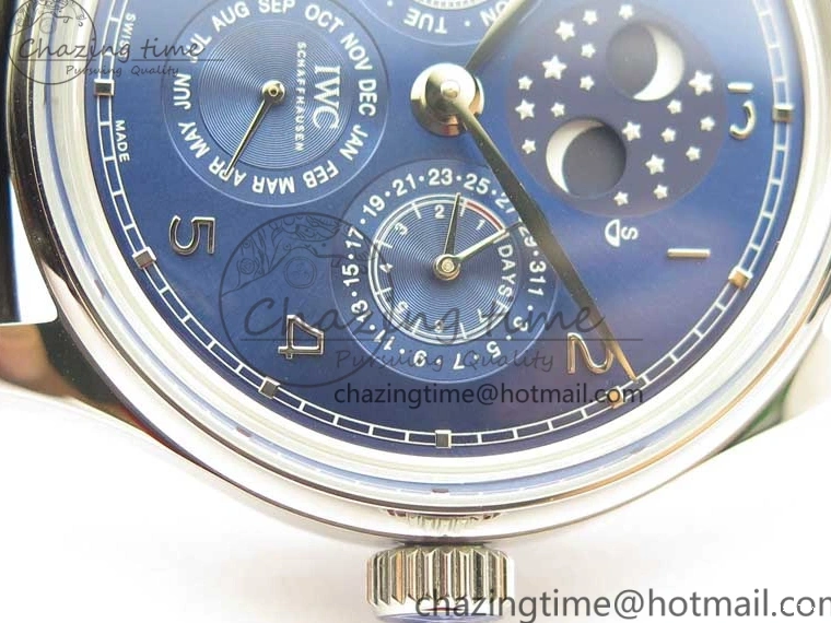 MIROTIME 0228 Portugieser Perpetual Calendar IW503401 V9F 1:1 Best Edition Blue Dial on Black Leather Strap A Contemporary 7114